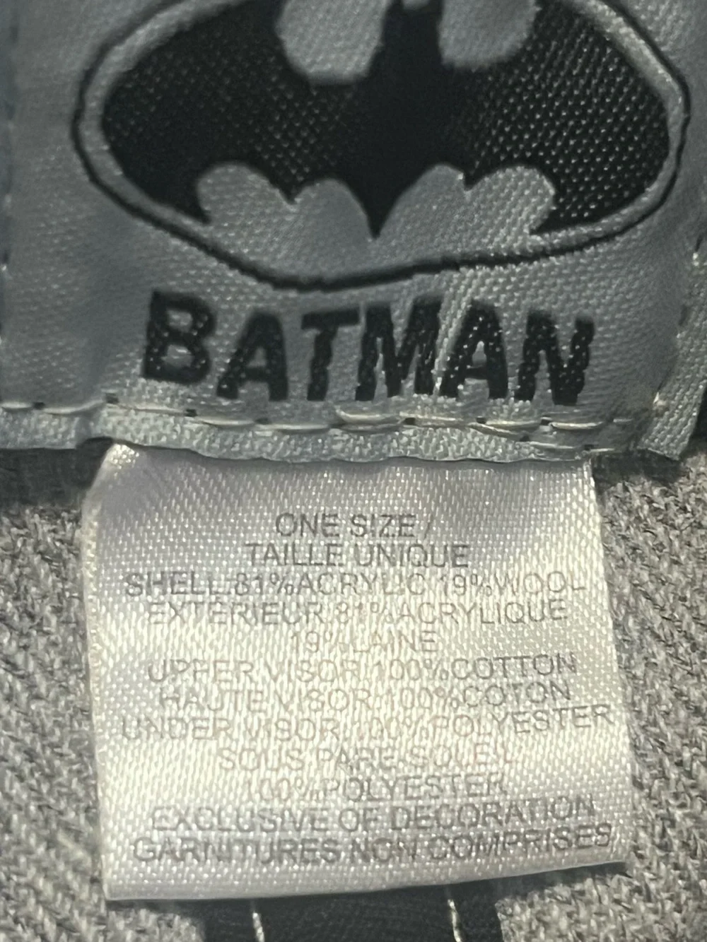 Batman Snapback Hat - Gray and Black with Yellow Accent | OS